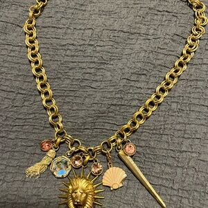 Kendra Scott Gold Charm Necklace with Lion Pendant